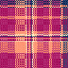 Seamless background fabric of plaid textile tartan with a check pattern texture vector.