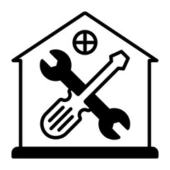 home repair and maintenance services concept vector icon design, Housekeeping symbol, Office caretaker sign, porter or cleanser equipment stock illustration