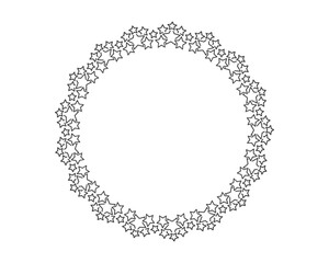 Start decoration frame in vector. Stars abstract round border.