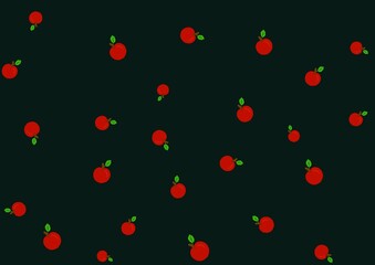seamless pattern with apples on black background 