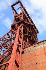 Fototapeta na wymiar Gelsenkirchen, Germany. Industrial heritage of Ruhr region. Zeche Consolidation - former coal mine. German industry.