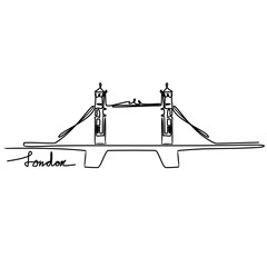 London Bridge, continuous line drawing
