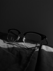 glasses on book