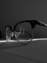 glasses on a black background