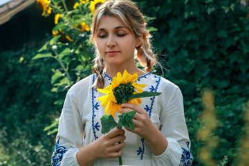 Girl-Ukraine,
Ukrainian woman in a field with a parasol