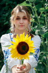 Girl-Ukraine,
Ukrainian woman in a field with a parasol