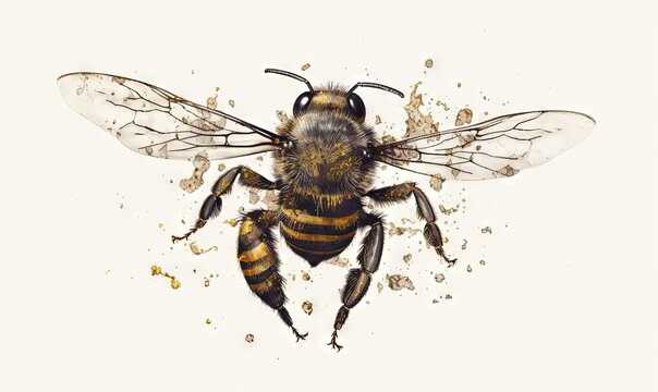 a picture of a bee with a lot of brown spots on it.  generative ai
