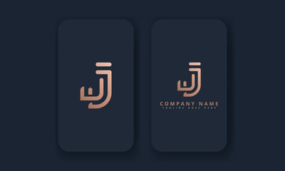 Luxury Vector Logotype With Business Card Template. Premium Letter J Logo With Golden Design. Elegant Corporate Identity.