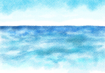 Fototapeta na wymiar A hand-painted summer and sea concept illustration.