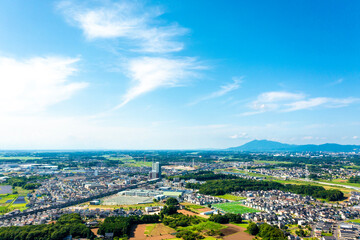 みどりの駅周辺のつくば市内の街並み（茨城県）