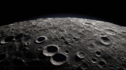 Moon's Surface Embraced by a Dark Background