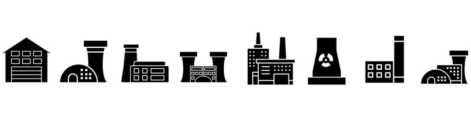 Factory icon vector set. productions  illustration sign collection. manufacture symbol. industry logo.