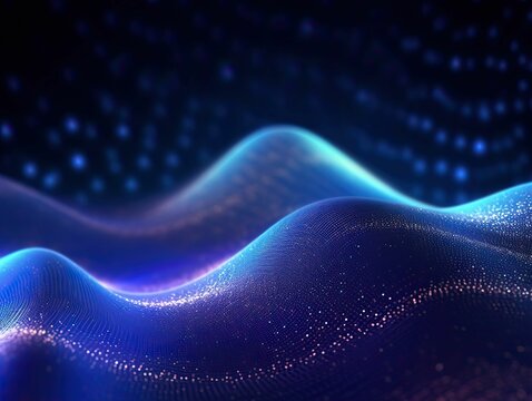 AI generated illustration of an abstract blue and purple liquid wave captured in motion © Next Meta Media/Wirestock Creators
