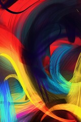 AI generated illustration of A vibrant abstract painting with vibrant colors