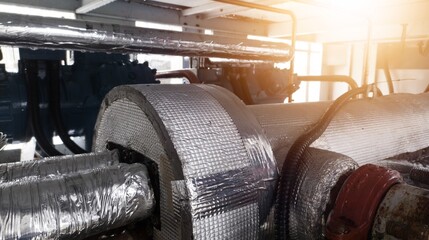 Evaporator pipe line on a chiller machine wrapped with an air damper.