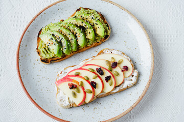 Breakfast Avocado and Honey Apple Toast