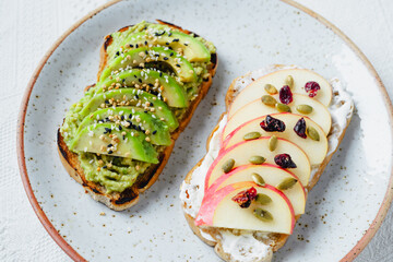 Breakfast Avocado and Honey Apple Toast