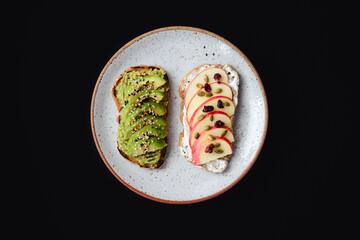 Breakfast Avocado and Honey Apple Toast