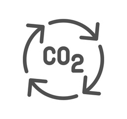 CO2 related icon outline and linear symbol.