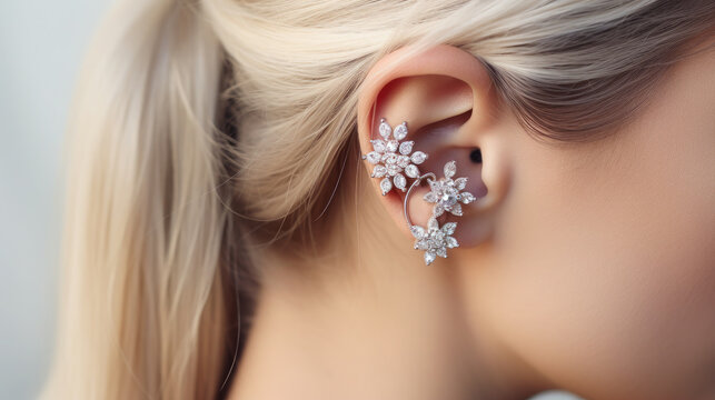 Curated ear piercing is a trend that involves strategically placing multiple ear piercings to create a unique and personalized look.