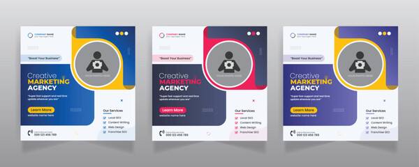 Digital marketing agency business promotion social media post template