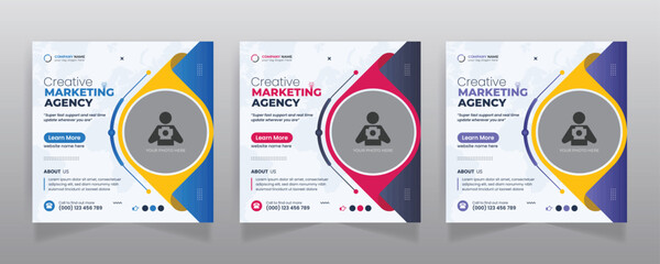 Digital marketing agency business promotion social media post template