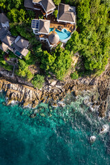 Aerial view of Shark Bay in koh Tao, Thailand