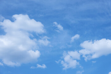 Obraz na płótnie Canvas beautiful beautiful white clouds against the blue endless sky on a summer day. wallpaper. background for designers. desktop screensaver. postcard. calendar
