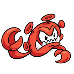 Scary virus monster character on white background