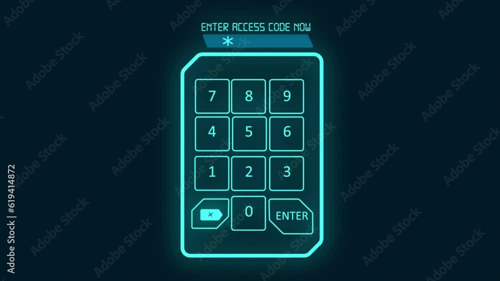 Poster security code access scanning cyber security technology motion graphic animation 4k footage.
