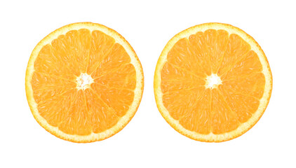 Orange fruit. Orange slice , mandarin, tangerine isolated on white background. Top view