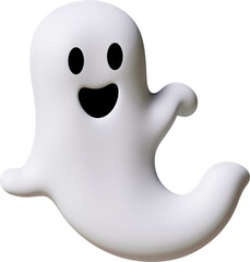 3D Rendering Halloween Illustration - White Ghost of Spirit
