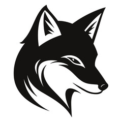 Vector image of the head of a fox on a white background.