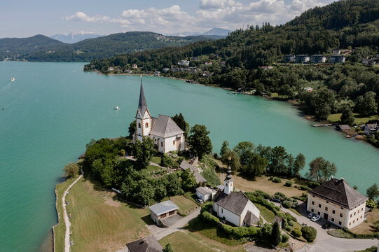 Kirche Maria W&ouml;rth bei Klagenfurt am W&ouml;rthersee, &Ouml;sterreich