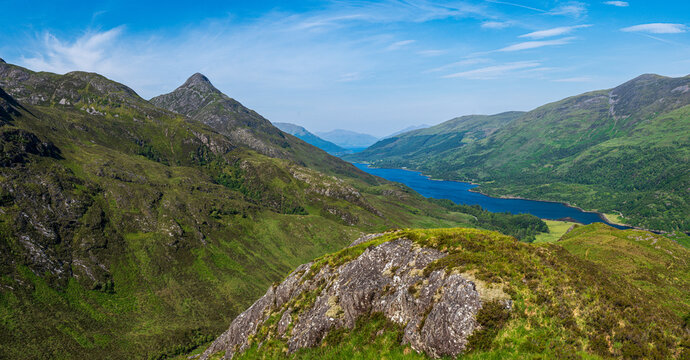 Scottish mountain Pap of Glencoe and Loch Leven
