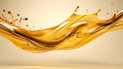 Beauty in Motion, Light Shining on Golding Splash of Oil, Creating Smooth and Elegant Swirls, Ideal for Fuel and Luxury Concepts, generative ai.