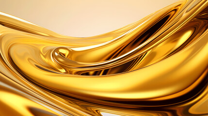 Beauty in Motion, Light Shining on Golding Splash of Oil, Creating Smooth and Elegant Swirls, Ideal for Fuel and Luxury Concepts, generative ai.