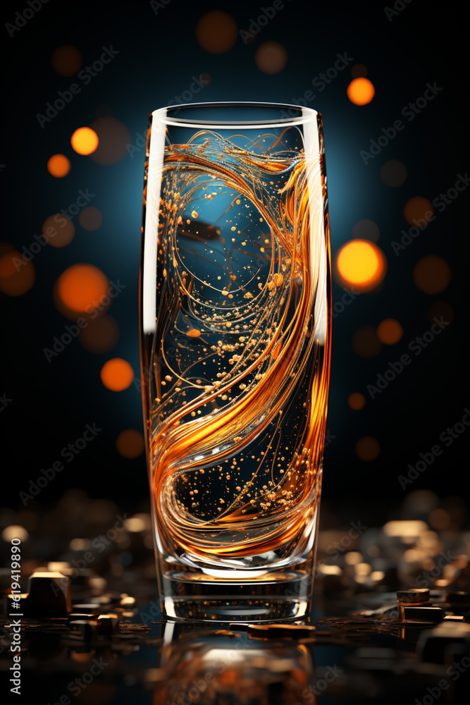 Aufkleber An artistic rendering of an abstract geometric beer cup, showcasing a combination of clean lines and bold shapes. Generative AI technology.