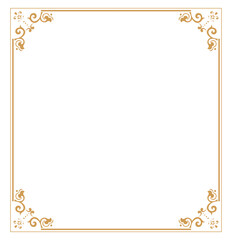 Decorative frame Elegant vector element for design in Eastern style, place for text. Floral golden and white border. Lace illustration for invitations and greeting cards.