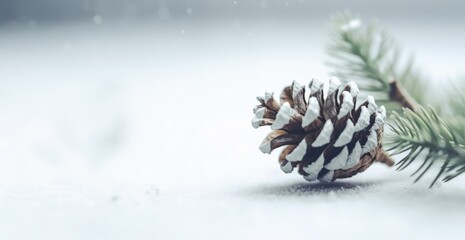 Fototapeta na wymiar Christmas background with pine cones and pine branches, bokeh background. Generative AI