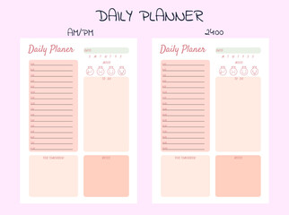 planners and to do list with home doodle decor illustrations. Template for agenda, schedule, planners, checklists, notebooks, cards and other stationery