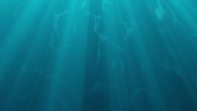 background of water in the depths of the sea with caustics