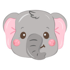 Cute face elephant cartoon 