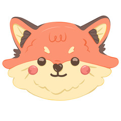 Cute fox face cartoon 