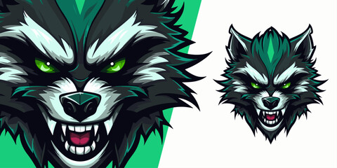 Zombie Evil Raccoon Logo Mascot: Dynamic Illustration for Sport and E-Sport Gaming Teams