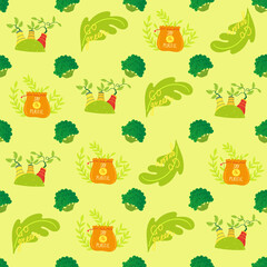 No plastic, go green, Zero waste concepts. Reduce, reuse, refuse, Recycle, Rot - ecological lifestyle and sustainable development. Flat hand drawn style illustrations seamless pattern vector drawing.