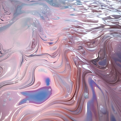 Iridescent wavy metallic texture background. Liquid metal Texture.