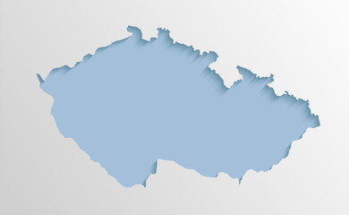 Vector map Czech republic, abstract inner shadow