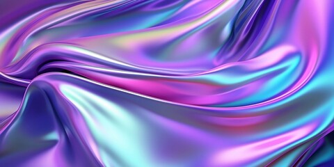 holographic iridescent satin foil background. Generative AI technology