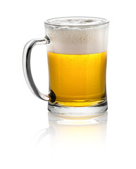 Beer mug with foam and shadow